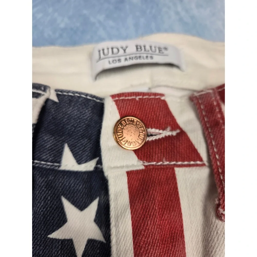 Judy Blue American Flag Women's Flare Jeans 0/24 Red White Blue Stars Stripes